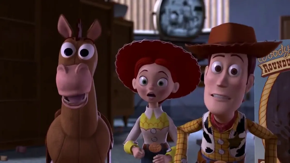 Woody, Jessie, and Bullseye in Toy Story 2