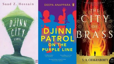 Three books featuring djinns. Image: Unnamed Press, Random House Trade, and Harper Voyager.