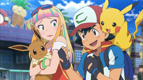 Ash, Pikachu, and friends in Pokémon movie