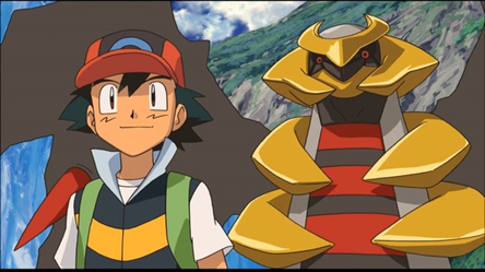 Ash and Giratina in Pokémon