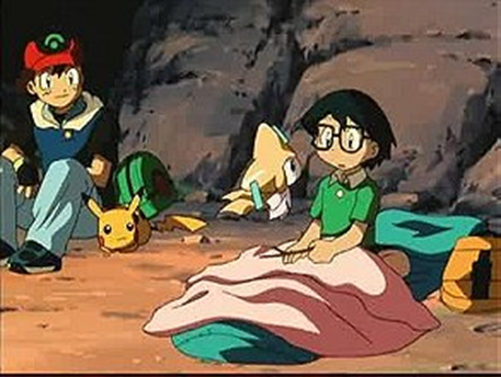 Ash and friends camp in Jirachi Pokémon movie