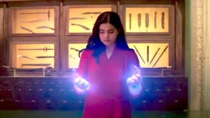 Kamala Khan looks at her glowing hands in Ms. Marvel.
