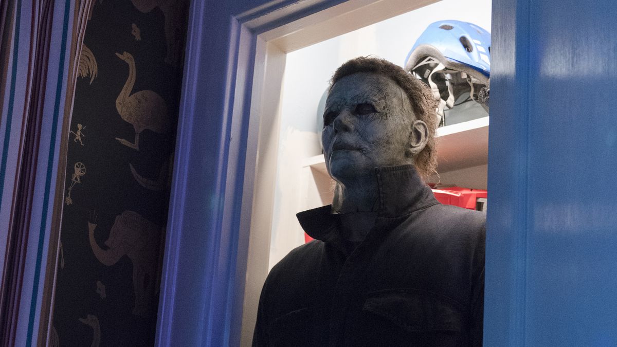 Michael in closet in Halloween 2018