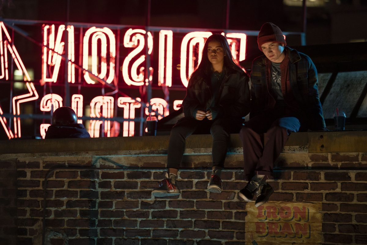 Kamala Khan and Bruno sitting on the roof of Circle Q
