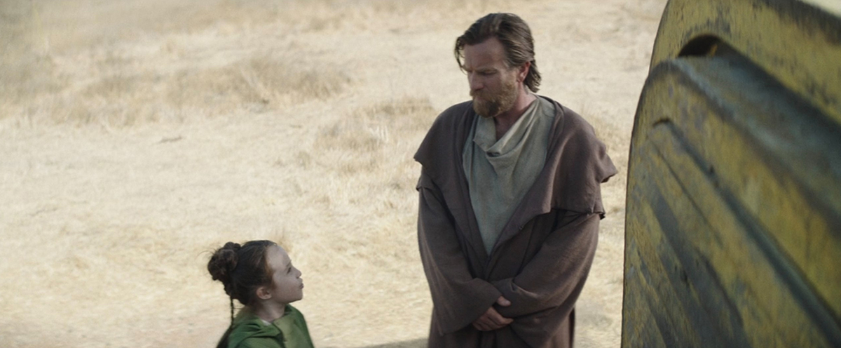 Obi-Wan looking at Leia in 'Obi-Wan Kenobi'