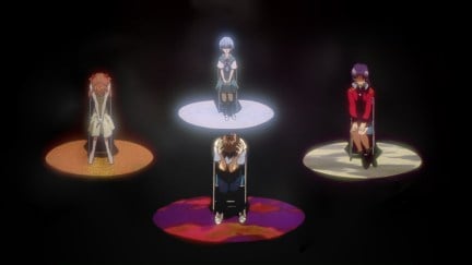 shinji, asuka, misato, & rei in Neon Genesis Evangelion