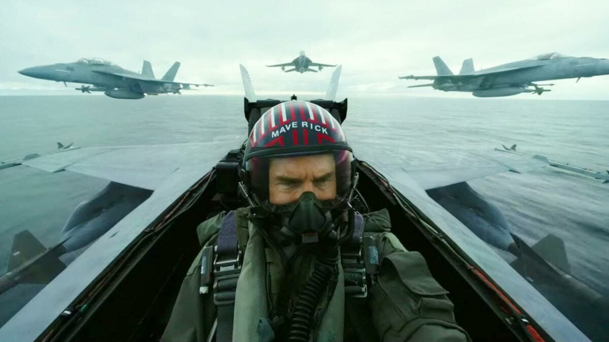 Tom Cruise in jet plane from Top Gun: Maverick. Image: Paramount Pictures.
