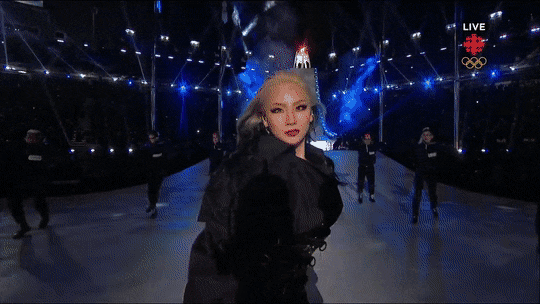 K-Pop soloist CL performing at the Closing Ceremony of the 2018 Winter Olympics