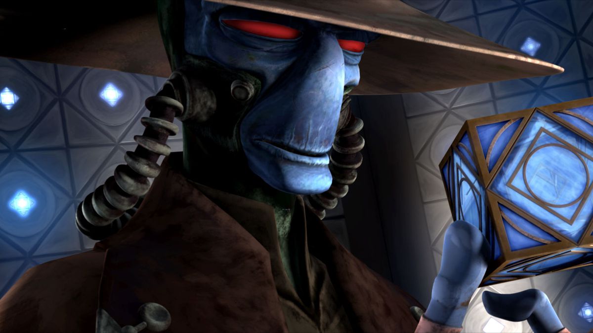 Cad Bane stealing a Holocron from the Jedi vault