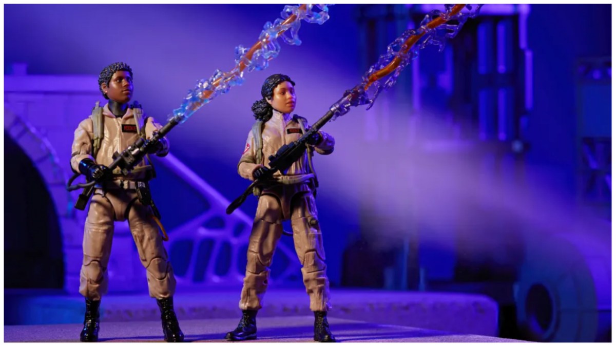 A pair of custom Ghostbusters figures.