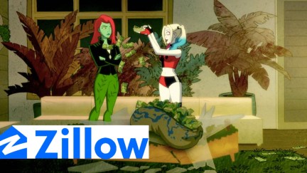 Harley Quinn and Poison Ivy in a plant filled apartment