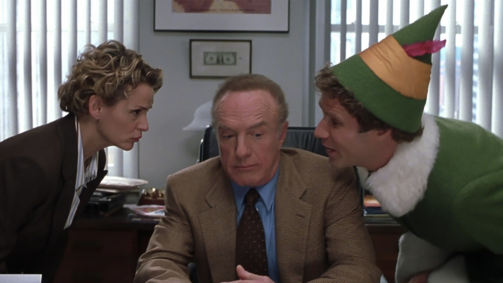 James Caan as Walter Hobbs and Will Ferrell as Buddy in Elf
