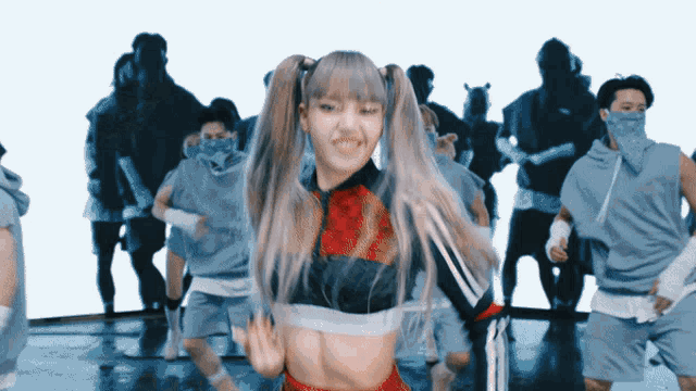 A gif of Lisa from BLACKPINK performing her second solo debut single, "Money"
