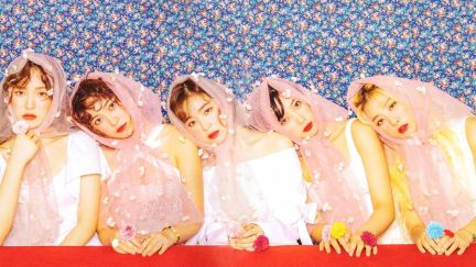 The five members of K-Pop group Red Velvet, Irene, Seulgi, Wendy, Joy and Yeri, during the promotional photoshoot for their Japanese release Sappy