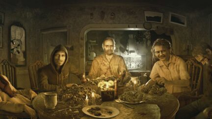 The Baker family sits down for a lovely dinner