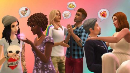 Sims in romantic entanglements