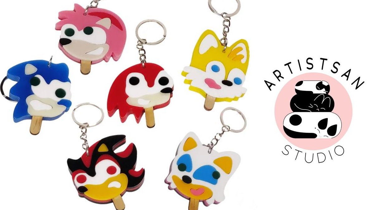 Sonic and friends like ice cream keychains