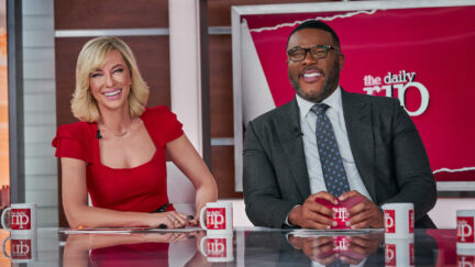 Two talk show hosts give too-big smiles on air in Don't Look Up