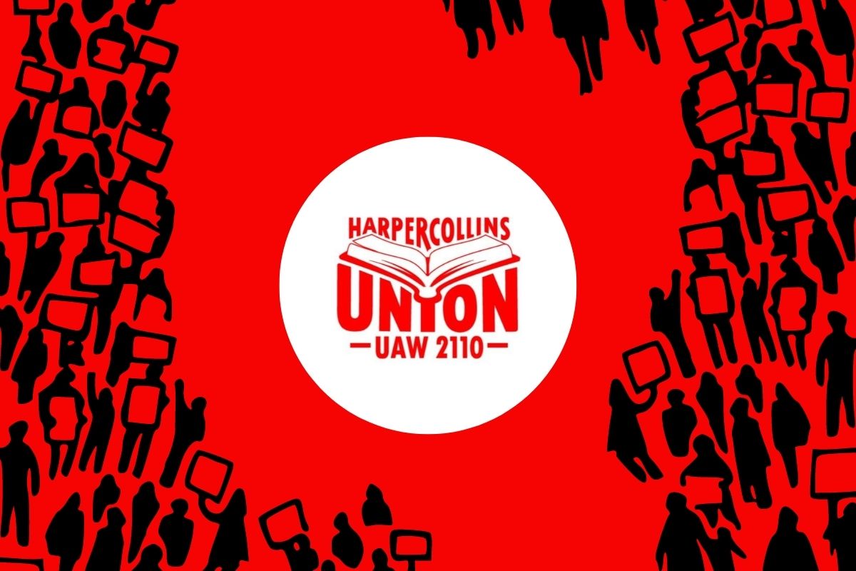 HarperCollins Local 2110 of the UAW union authorizes to strike. Image: HarperCollins Union UAW 2110 and Alyssa Shotwell.