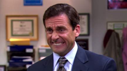 Michael Scott as portrayed by Steven Carrell looking like he regretted something. Image: NBC.