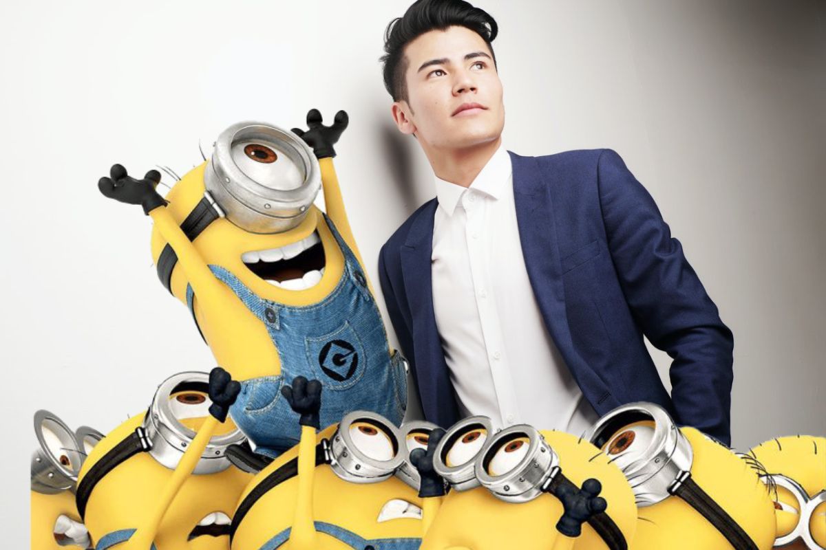 Young man in suit next to a bunch of minions. Image: Illumination and Royal Anwar via Pexels. https://www.pexels.com/photo/man-wearing-blue-blazer-and-white-dress-shirt-leaning-on-white-wall-450212/