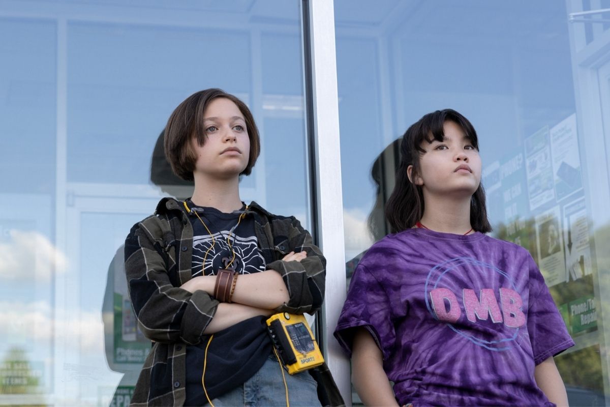 Sofia Rosinsky as Mac and Riley Lai Nelet as Erin in Paper Girls. Entertainment Weekly & Anjali Pinto/Amazon Prime