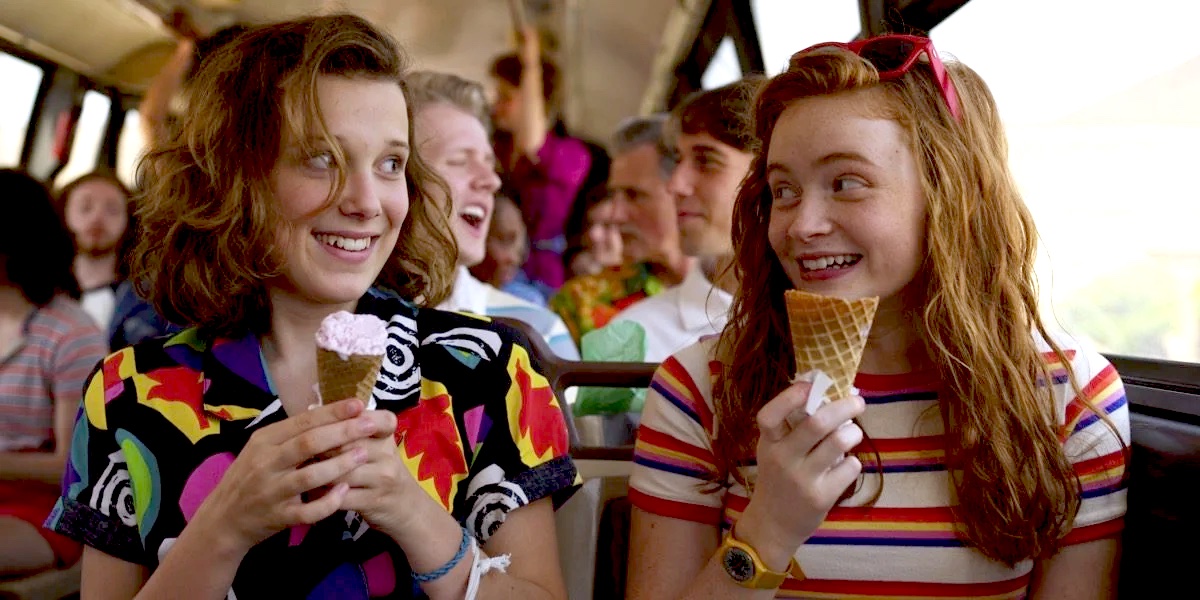 Sadie Sink as Max and Millie Bobby Brown as Eleven in Netflix