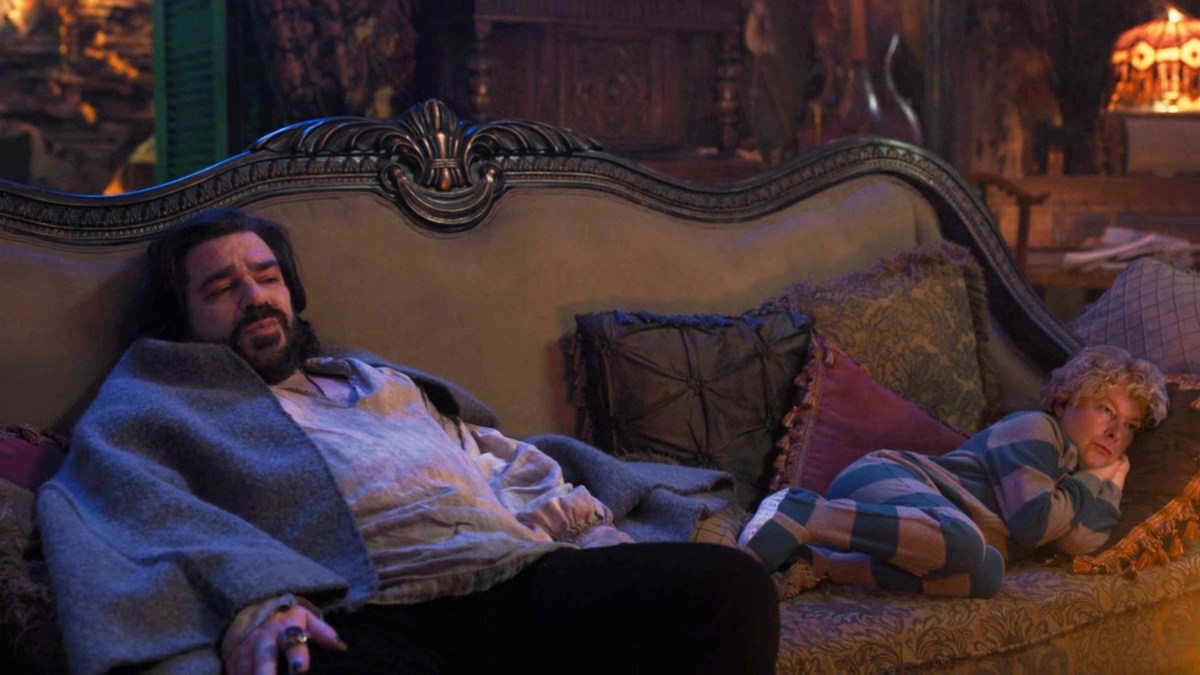 Matt Berry on the couch in What We Do In The Shadows