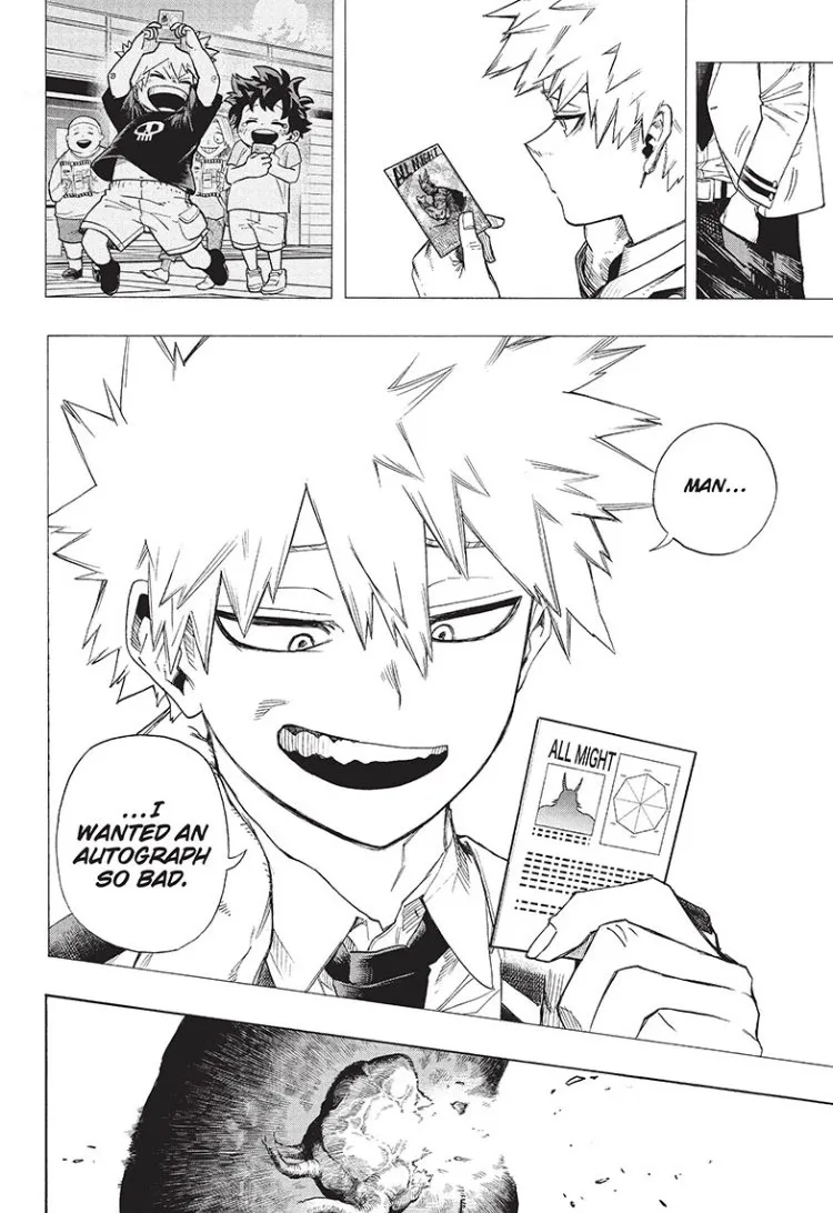Bakugo reflecting on the All Might card he wanted to get signed