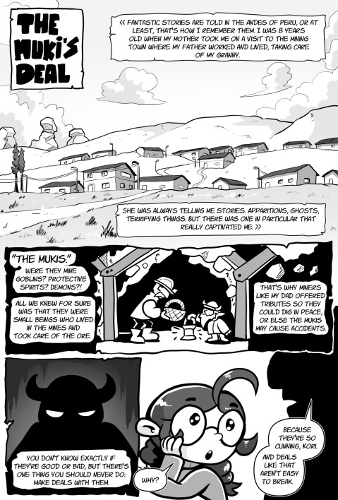 Page one of The Muki's Deal created by Rick Lazo from The Lizard Prince & Others South American Stories. Image: Iron Circus Comics.