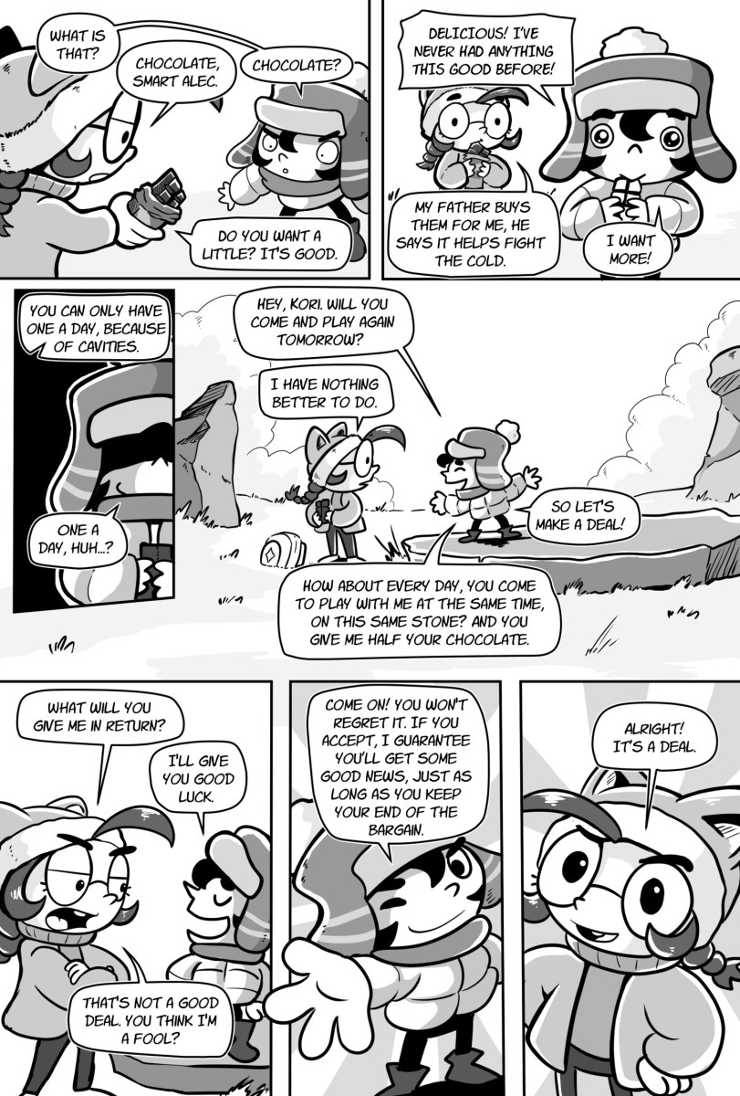 Page one of The Muki's Deal created by Rick Lazo from The Lizard Prince & Others South American Stories. Image: Iron Circus Comics.