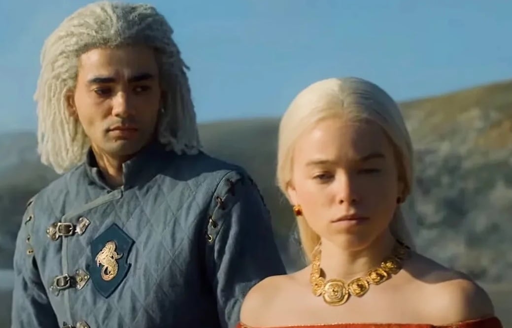 Laenor Velaryon and Rhaenyra Targaryen discuss their wedding on House of the Dragon