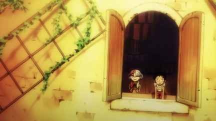 Luffy and Uta as kids in Windmill Village in One Piece 1029