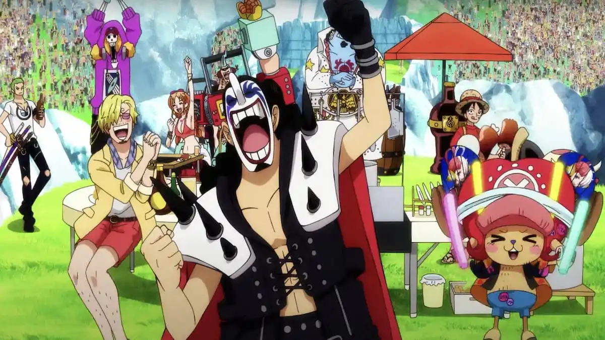 The Straw Hat Pirates cheer on Uta's performance in One Piece Film: Red
