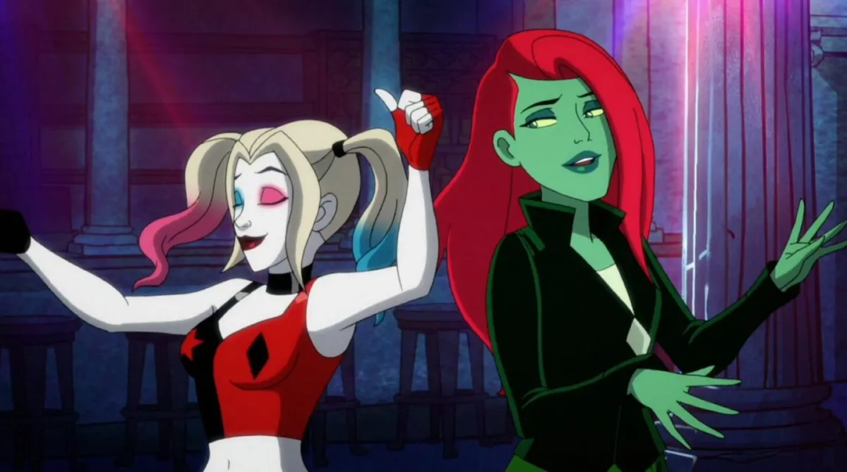 Harley and Ivy dancing in 'Harley Quinn,' the animated series