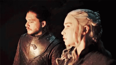 Jon Snow and Daenerys Targaryen in the Winterfell crypts during Game of Thrones Season 8