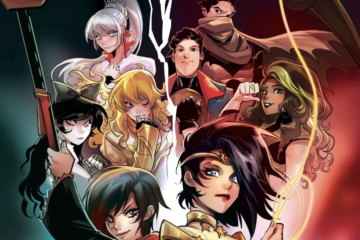 Characters from RWBY x Justice League. Image: DC Comics.