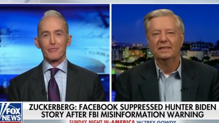 Trey Gowdy and Lindsey Graham speak in split screen on a Fox News show.