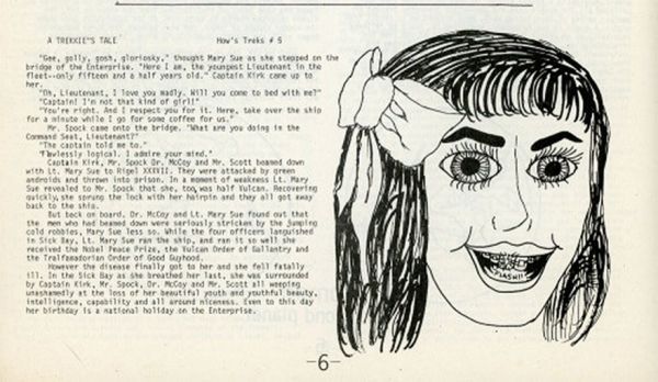 The original "Mary Sue" AKA Lieutenant Mary Sue of the S. S. Enterprise.