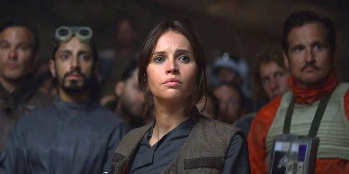 Jyn Erso and her rebel crew in Rogue One: A Star Wars Story.
