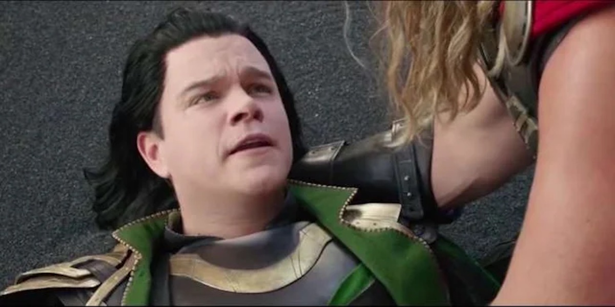 Thor: Ragnarok: Matt Damon plays an Asgardian actor playing Loki in a stage retelling of the Thor movies' plots.