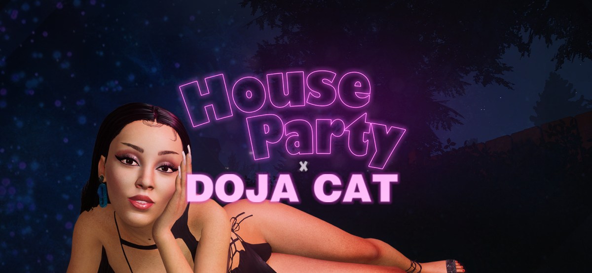 Doja's pinup banner for the sex game House Party