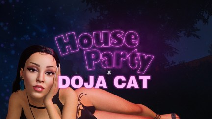 Doja's pinup banner for the sex game House Party