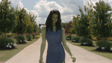 Tatiana Maslany as She-Hulk in 'She-Hulk: Attorney at Law'.