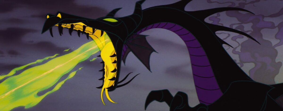 Maleficent in her dragon form at the end of Sleeping Beauty