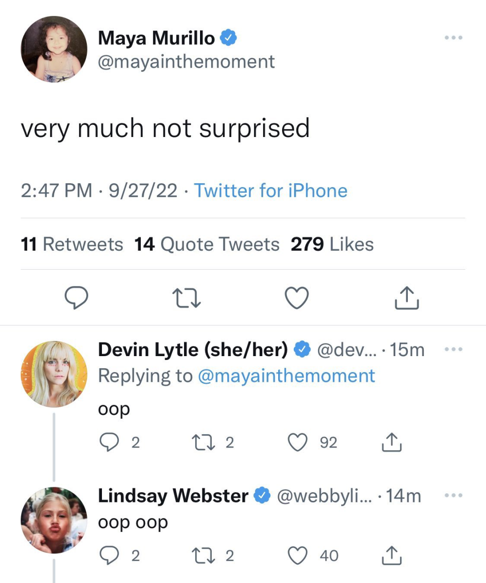 Maya Murillo Tweet: very much not surprised