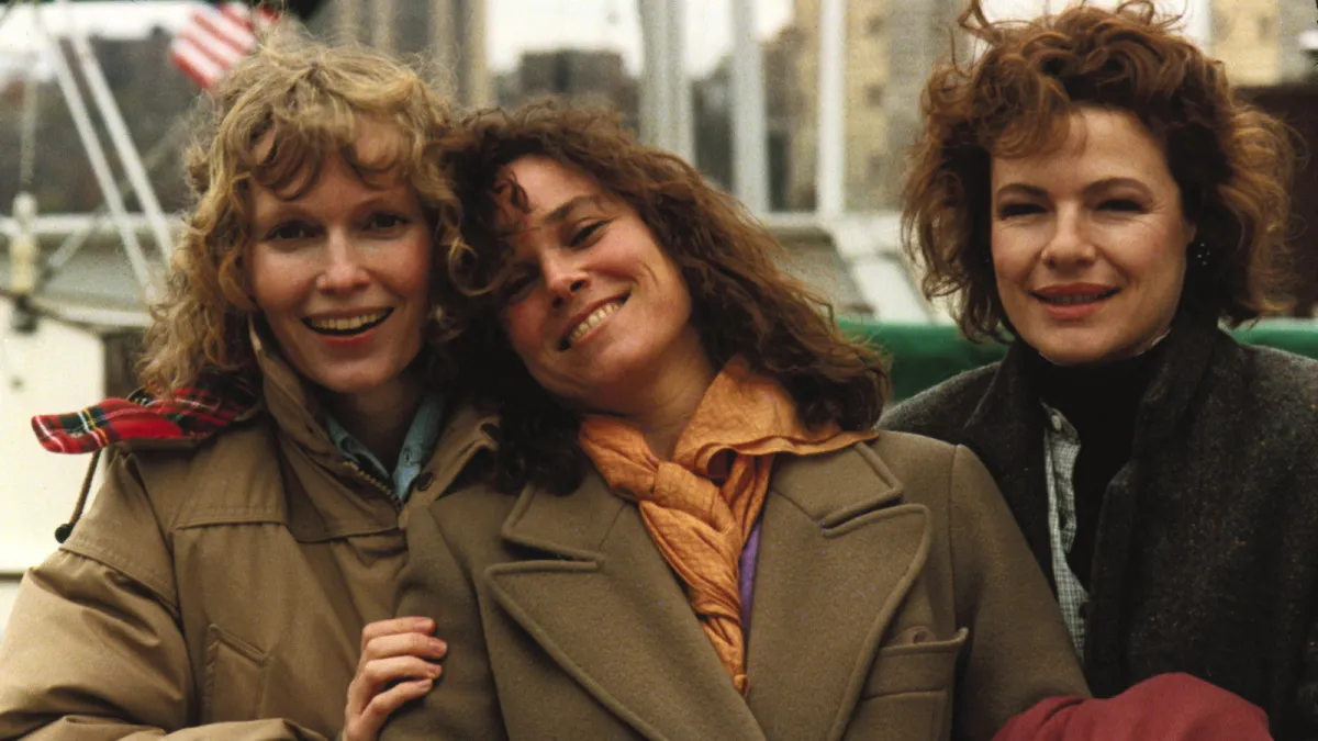 Mia Farrow Diane West and Barbara Hershey in 'Hannah and her Sisters'