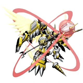 Shoutmon X7F Superior Mode from Digimon Xros Wars.