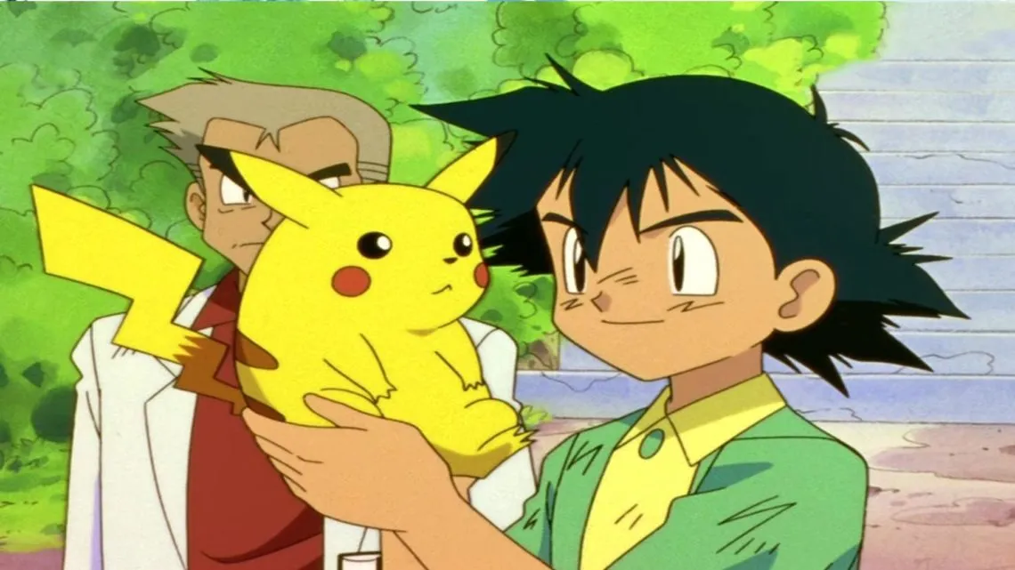ash holding pikachu in Pokemon 1997