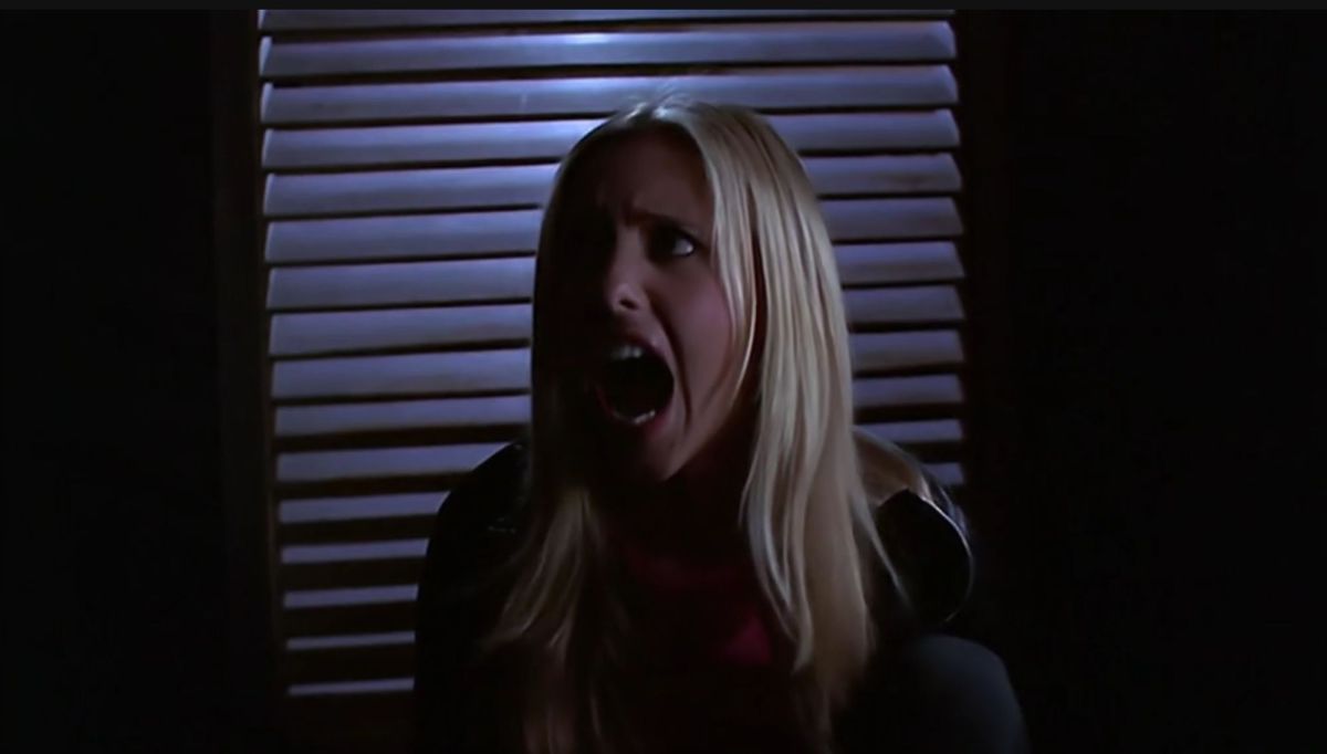 buffy screaming to get rid of the gentleman in Buffy episode: Hush